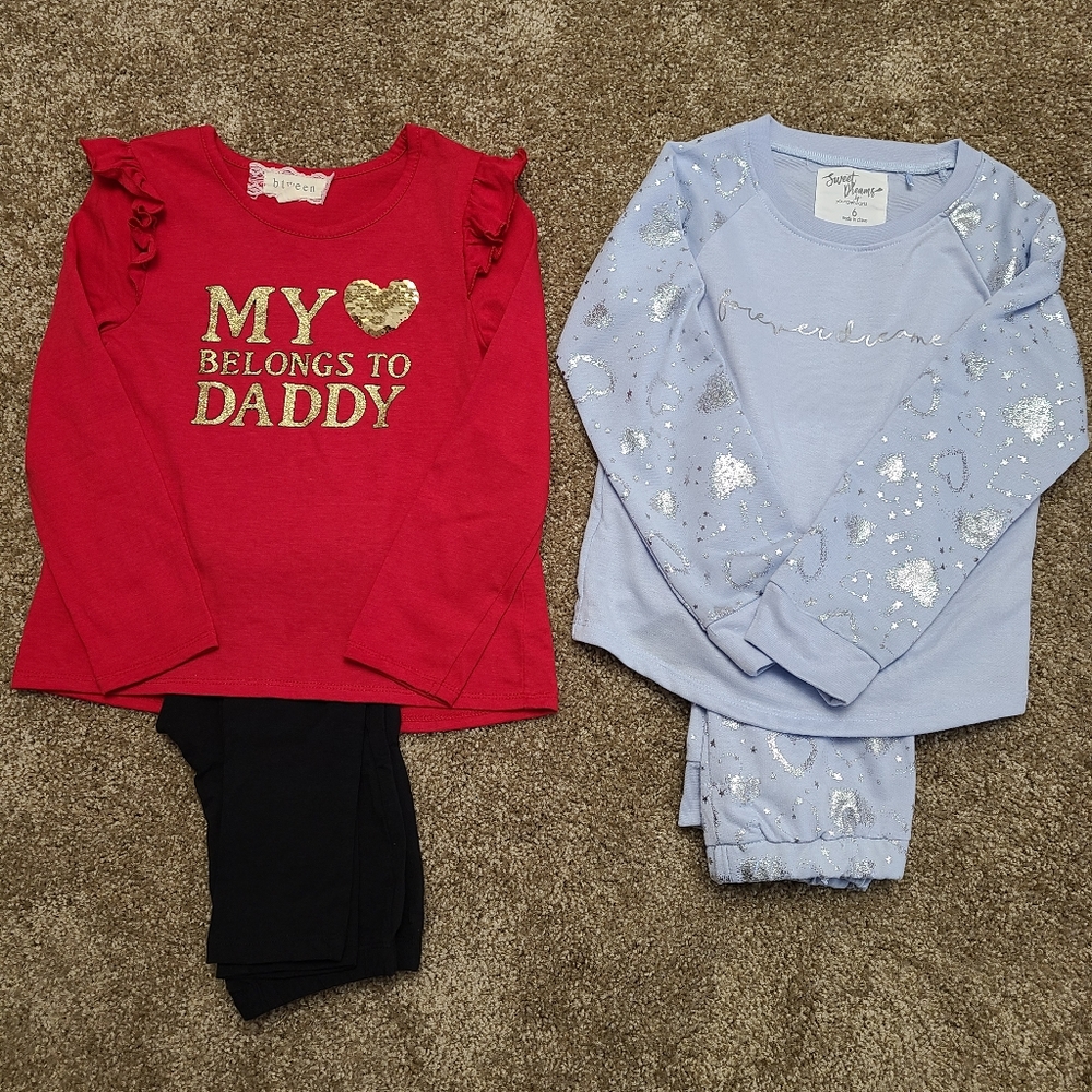 Bundle pack of tops and leggings, and lounge wear in size 6
